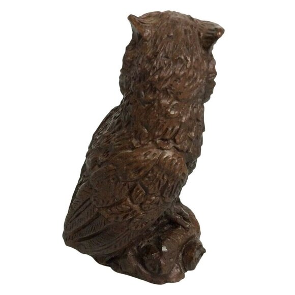 Vintage Red Mill Manufacturing Owl Figurine Molded Pecan Shells & Resin USA - Picture 4 of 6